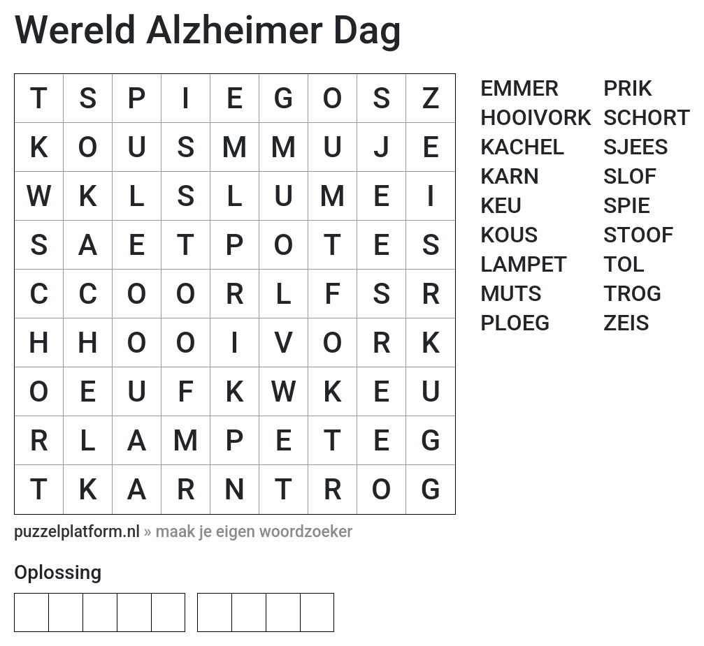 Afbeelding: Woordzoeker maken voor iemand met alzheimer