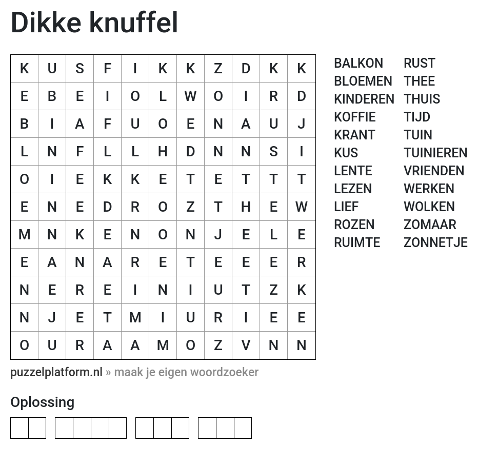 Persoonlijke woordzoeker maken
