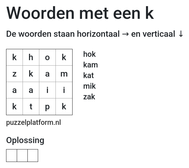 Woordzoeker maken voor groep 3