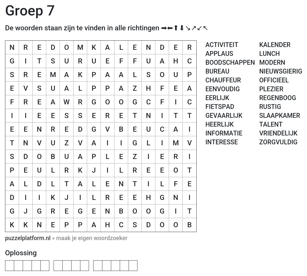 Afbeelding: Woordzoeker maken voor groep 7