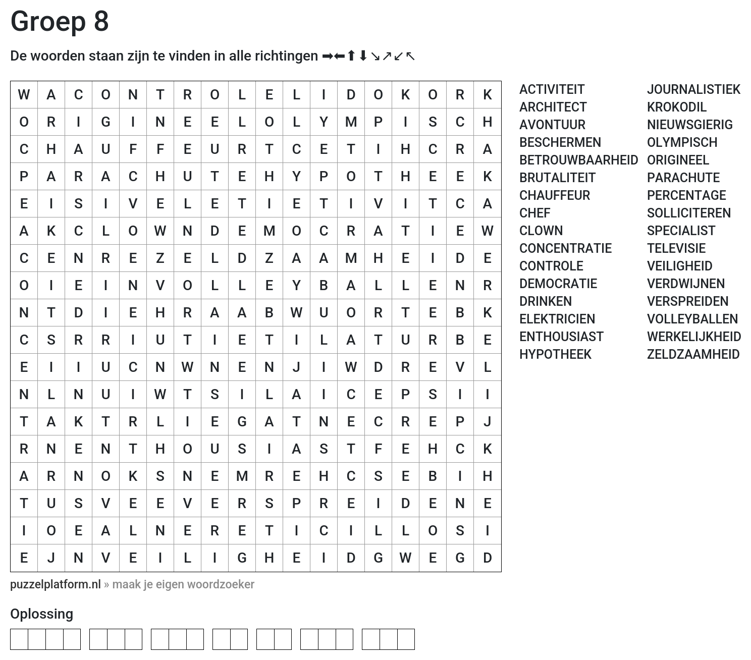Afbeelding: Woordzoeker maken voor groep 8