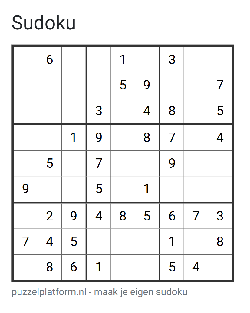 sudoku voorbeeld