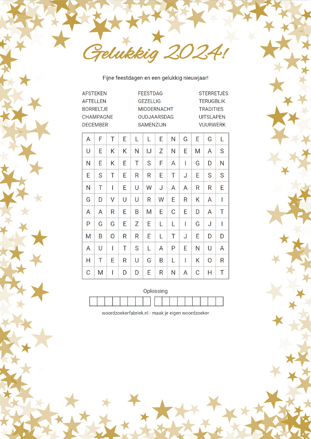 Woordzoeker Gouden sterren