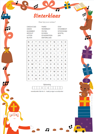 Woordzoeker Sinterklaas 2