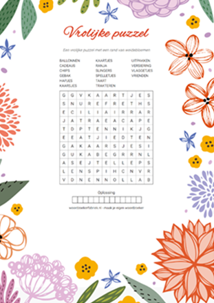 Woordzoeker Vrolijke weidebloemen
